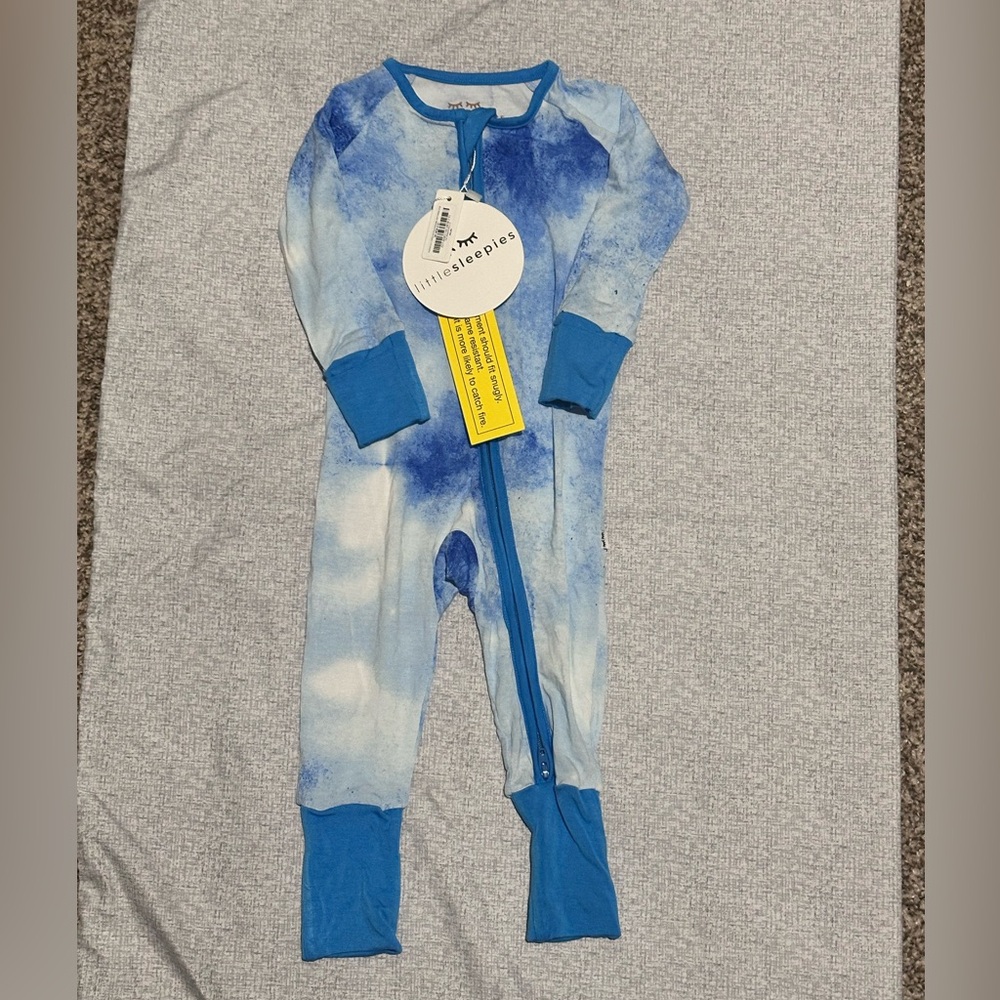 Little Sleepies Blue Watercolor Zippy - NWT, 3-6 months